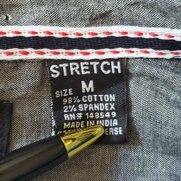 Lions Crest Mens Button Front Shirt Blue Geometric - Picture 6 of 7